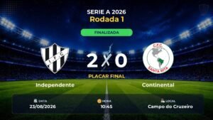 Independente 2 x 0 Continental