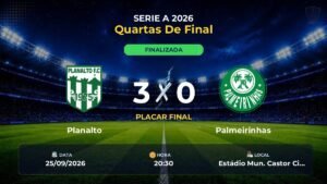 Planalto 3 x 0 Palmeirinhas