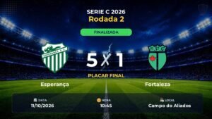 Esperança 5 x 1 Fortaleza