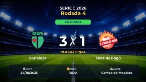 Fortaleza  3 x 1 Bola de Fogo