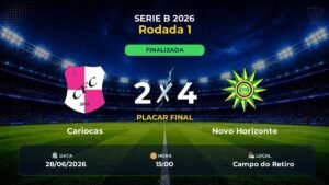 Cariocas 2 x 4 Novo Horizonte